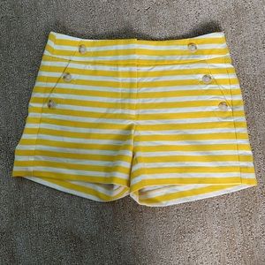 Ann Taylor LOFT Yellow Striped Riviera Shorts